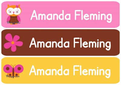 Owl Nature Rectangle Personalized Name Labels