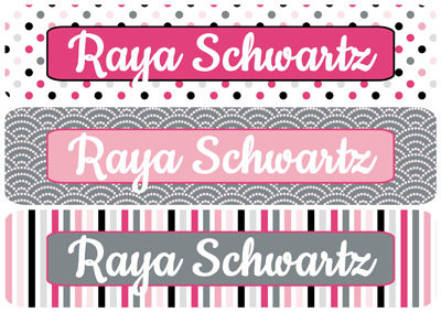 Paris Love Rectangle Personalized Name Labels