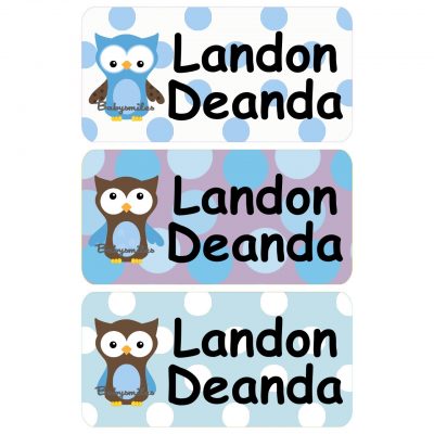 Polka Dot Owl Boy Clothing Tag Labels 