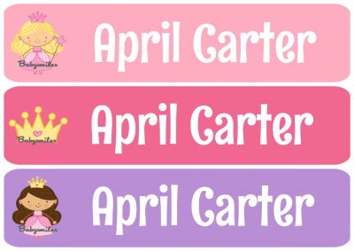 Pretty Princess Rectangle Personalized Name Labels