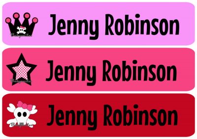 Punk Princess Rectangle Personalized Name Labels