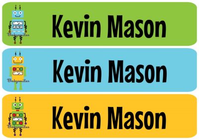 Super Robots Rectangle Personalized Name Labels