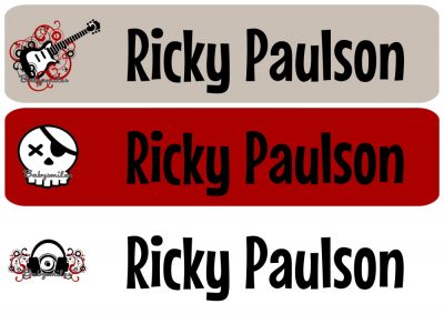 Rock N Roll Rectangle Personalized Name Labels