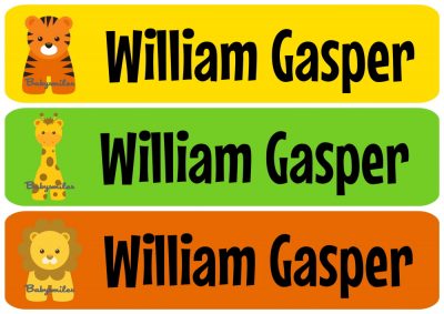 Safari Animals Rectangle Personalized Name Labels