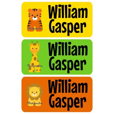 Safari Animals Clothing Tag Labels 