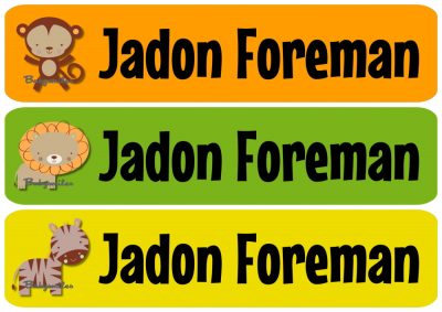 Safari Boy 2 Rectangle Personalized Name Labels