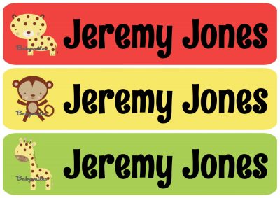 Safari Boy 3 Iron On Clothing Labels