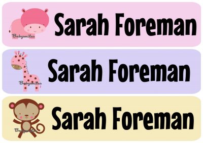 Safari Girl 2 Rectangle Personalized Name Labels
