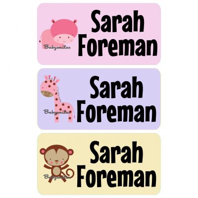 Safari Girl 2 Animals Clothing Tag Labels