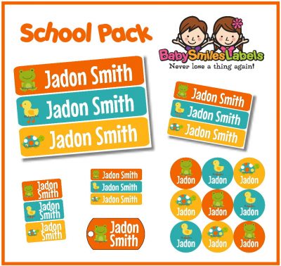 Adorable Pond Friends School Labels Pack