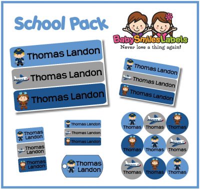 Airplane Pilot School Labels Pack