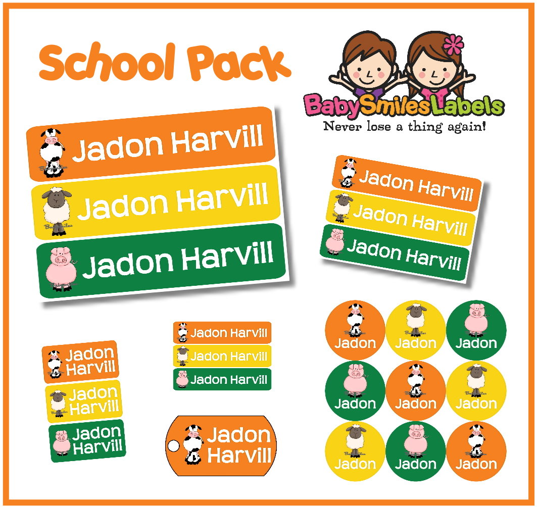 Animal Farm Friends School Labels Pack