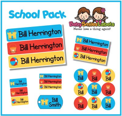 Beach Fun School Labels Pack