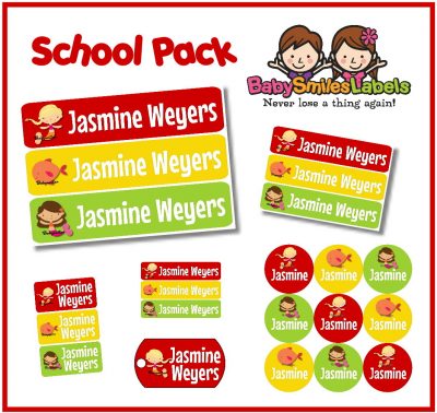 Beautiful Mermaids School Labels Pack