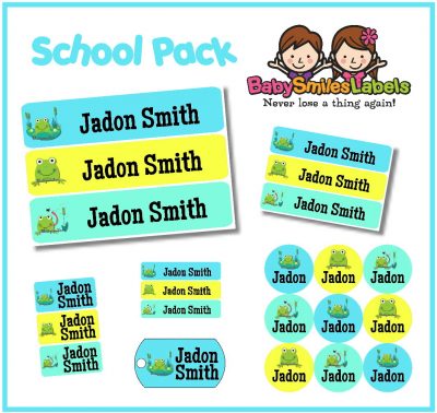 Cute Lil Frog School Labels Pack
