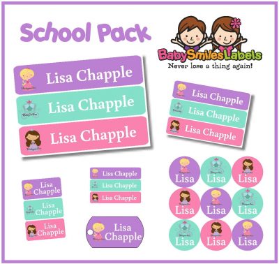 Cute Princess School Labels Pack