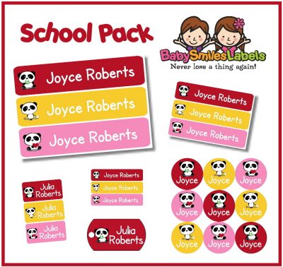 Cutie Panda School Labels Pack