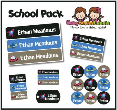 Deep Space School Labels Pack