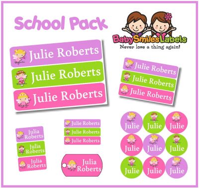 Fairy Girl School Labels Pack