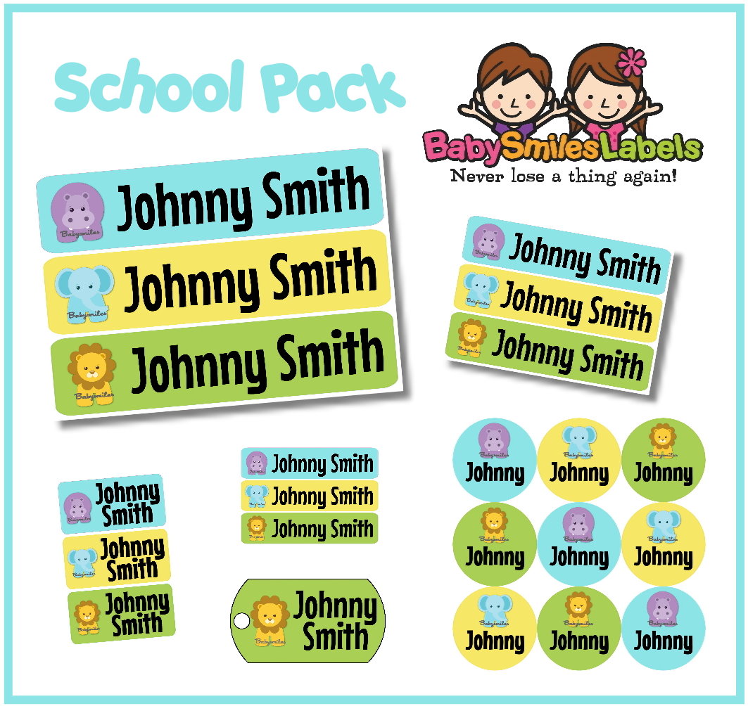 Jungle Friends School Labels Pack
