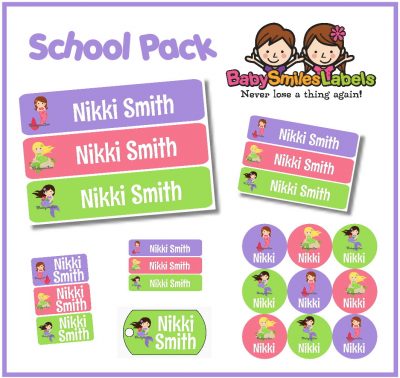 Mystical Mermaid School Labels Pack