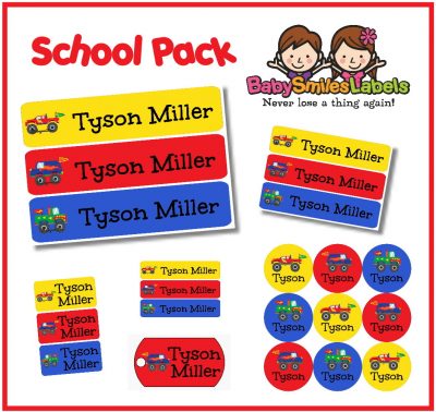 Monster Truck School Labels Pack