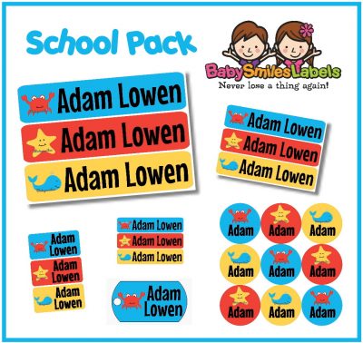 Ocean Fun School Labels Pack