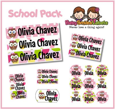 Olivia Owl School Labels Pack