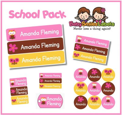 Owl Nature School Labels Pack