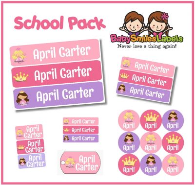 Pretty Princess School Labels Pack