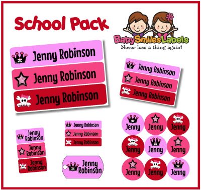 Punk Princess School Labels Pack