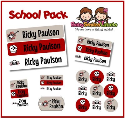 Rock N Roll School Labels Pack