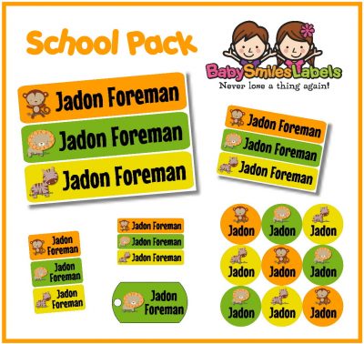Safari Boy 2 School Labels Pack