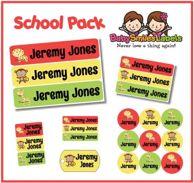 Safari Boy 3 School Labels Pack