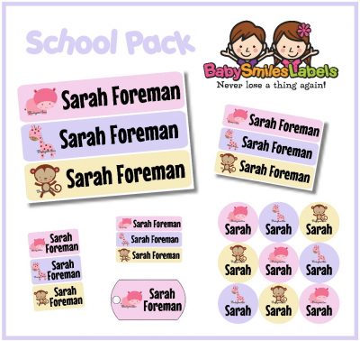 Safari Girl 2 School Labels Pack