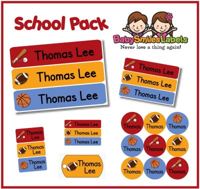 Sports Allstar School Labels Pack