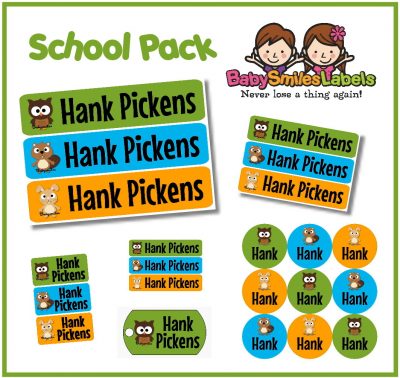 Adorable Woodland Friends School Labels Pack