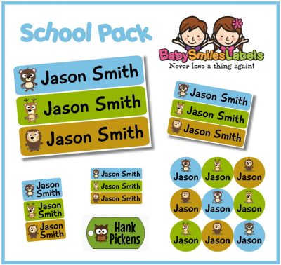 Woodland Friends 2 School Labels Pack