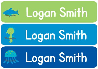 Seaworld Animal Boy Rectangle Personalized Name Labels
