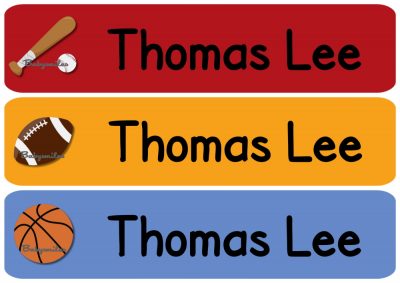 Sports Allstar Rectangle Personalized Name Labels