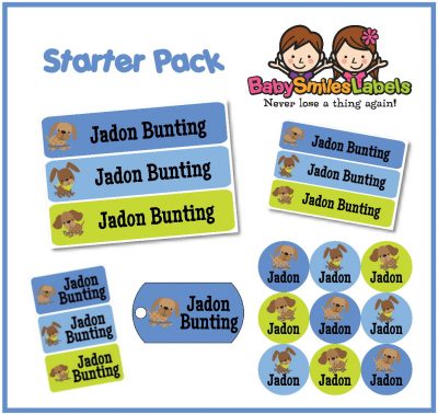 Cutie Dog Boy Starter Labels Pack