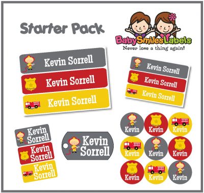 Firefighter Hero Starter Labels Pack
