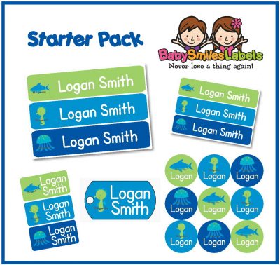 Seaworld Animal Boy Starter Labels Pack