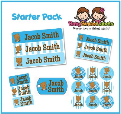 Teddy Bear Boy Starter Labels Pack