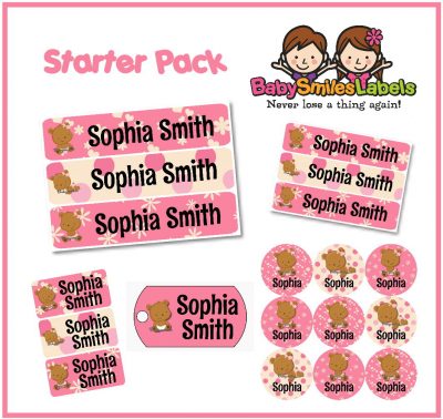 Teddy Bear Girl Starter Labels Pack