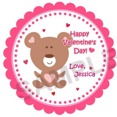 Valentine's Day Sweet Bear Personalized Stickers