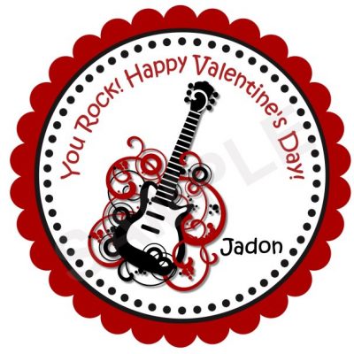 Valentine's Day Guitar Personalized Stickers