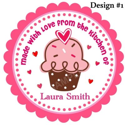 Valentine's Day Cupcake Personalized Stickers