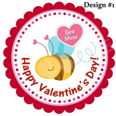 Valentine's Day Bee Personalized Stickers