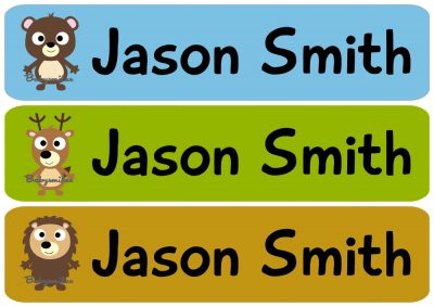 Woodland Friends 2 Rectangle Personalized Name Labels
